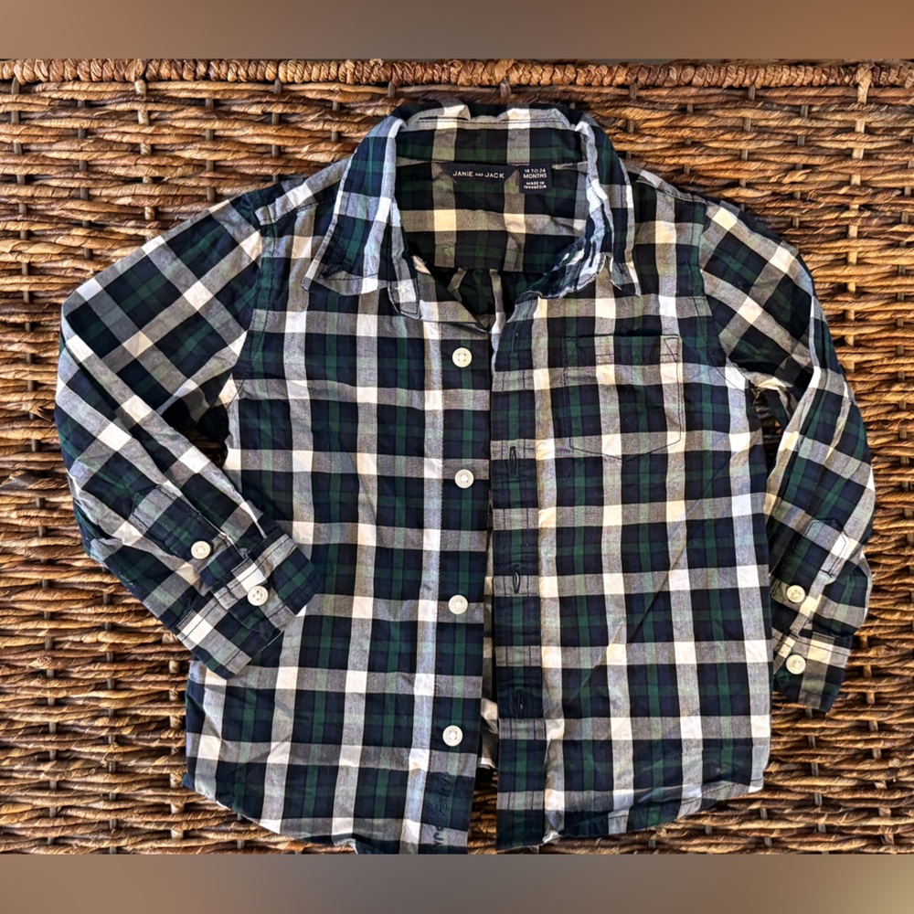 Classic Janie and Jack Plaid Button-down Shirt 👓